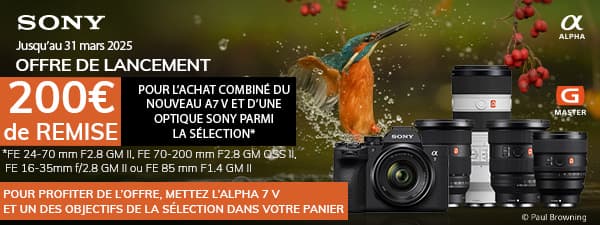 Sony Offre Alpha 7 V du 7/01 au 31/03/26